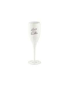 Koziol Sektglas Superglas Mit Humor lebt 100 ml, 1 Stück, Weiss