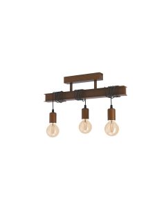 EGLO Leuchten Deckenleuchte TOWNSHEND 3x E27 Antik-braun