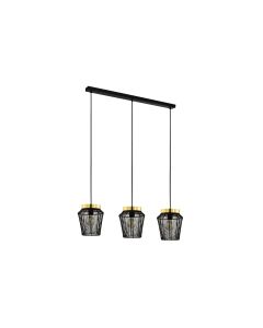 EGLO Leuchten Pendelleuchte ESCANDIDOS 3x E27 Schwarz
