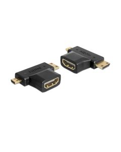 Delock Adapter HDMI - Micro-HDMI (HDMI-D)/Mini-HDMI (HDMI-C)