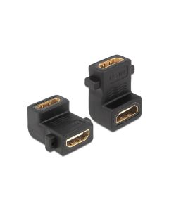 Delock Adapter mit Schraubanschluss 90° gewinkelt HDMI - HDMI