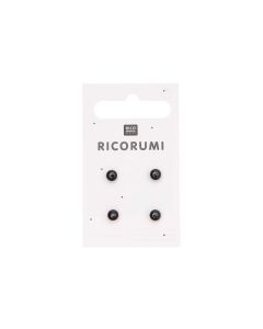 Rico Design Knopfaugen Braun-Schwarz 8.5 mm 4 Stück