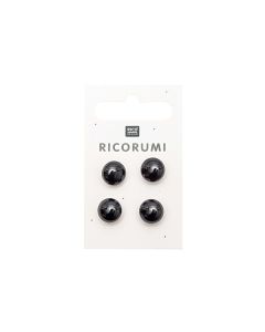 Rico Design Knopfaugen Braun-Schwarz 11 mm 4 Stück