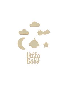 Rico Design Streudeko Hello Baby 7 Stück