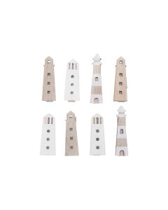 Rico Design Dekoklammer Leuchtturm natur 8 Stück