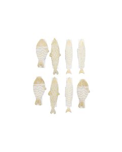 Rico Design Dekoklammer Fische 8 Stück, Gold/Weiss