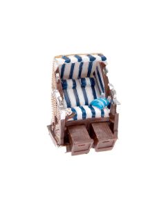 Rico Design Mini-Möbel Strandkorb 5 x 6.5 cm 1 Stück, Rot/Weiss