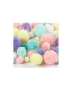 Creativ Company Pompon 15-40 mm 75 Stück, farbig assortiert