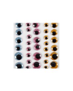 Creativ Company Wackelaugen  8 - 15 mm 54 Stück, Hellblau/Rosa/Gold
