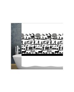 diaqua® Duschvorhang Swiss Dreams 180 x 180 cm, Schwarz/Weiss