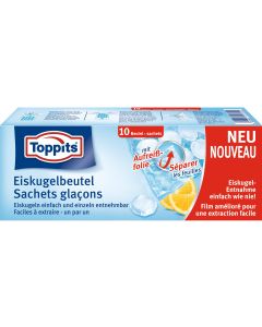 Toppits Eiswürfelbeutel 10 Stück, Blau/Transparent
