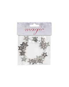 INGES CHRISTMAS DECOR Weihnachtsschmuck Girlande mit Sternen 2 m, Silber