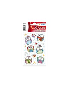 Herma Stickers Weihnachtssticker Winter Eulen 1 Blatt à 9 Sticker