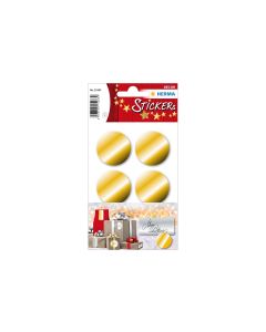 Herma Stickers Weihnachtssticker Button 3.2 cm 3 Blatt à  6 Sticker, Gold