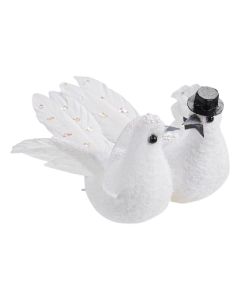 HobbyFun Hochzeitsaccessoire Hochzeitstaubenpaar Weiss