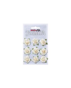 HobbyFun Streudeko Florella 9 Stück, Creme
