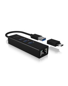 ICY BOX USB-Hub IB-HUB1419-LAN USB 3.0 - 3x USB-A