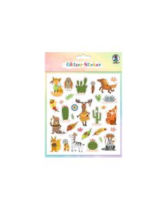 URSUS Motivsticker Glitter Fun Tiere 4 Blatt, 156 Sticker