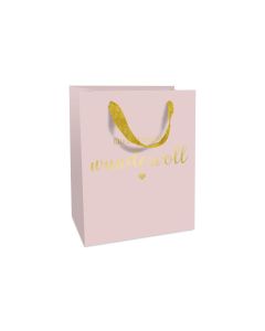 Braun + Company Geschenktasche Du bist wundervoll 12 x 15 x 6 cm, Rosa