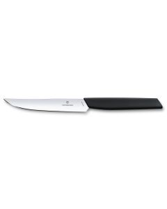 Victorinox Steakmesser Swiss Modern gerader Schliff, 1 Stück, Schwarz