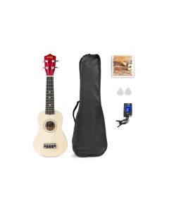 MAX Ukulele UKEY Set Soprano Natural 21 Zoll
