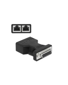 Delock Adapter D-Sub 15 Pin Buchse Gameport D-Sub 15 Pin - 2x RJ-45