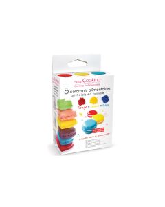 ScrapCooking Lebensmittelfarbenpulver Set Blau/Gelb/Rot