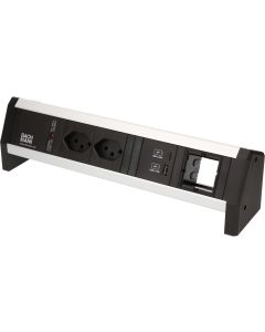 Bachmann Tischsteckdosenleiste DESK 1, 2x T13, 1x USB A/C, 1x Custom