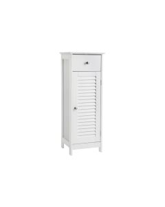 VASAGLE Badezimmerregal mit Tür 32 x 87 cm, Weiss
