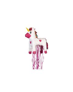 Amscan Pinata Einhorn zum ziehen, Pink/Weiss