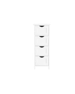 VASAGLE Badezimmerregal mit 4 Schubladen 30 x 82 cm, Weiss