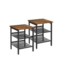 VASAGLE mit Gitterablagen 2er Set, Braun/Schwarz