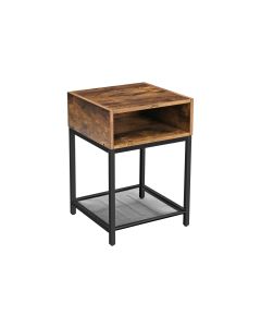 VASAGLE Beistelltisch mit offenem Fach 40 x 58 cm, Braun/Schwarz