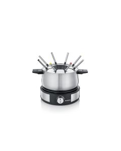 Severin Fondue-Set All-in-One 11 Teile, Schwarz/Silber