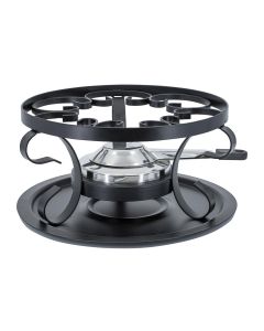 Kadastar Fondue-Rechaud Traditional Ø 21 cm, Schwarz/Silber
