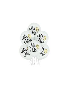 Belbal Luftballon Mr & Mrs Gold/Schwarz/Weiss, Ø 30 cm, 50 Stück