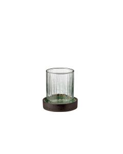 Bitz Windlicht Hurricane 11 cm, Glas, Grün