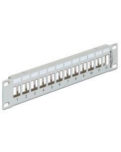 Delock Patchpanel 12 Port, Keystone 10 Rack