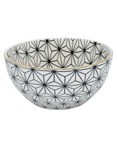 Kadastar Schale Metropolitan Polygon 15 cm, Schwarz/Weiss