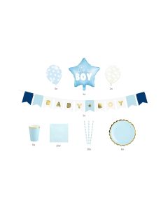 Partydeco Partyset Its a boy 7-teilig, Blau