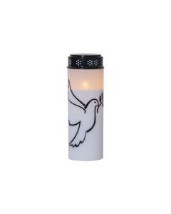 Star Trading LED Grabkerze Taube, Ø 7.5 x 20.5 cm, Weiss