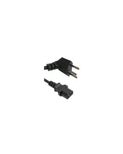Diggelmann Netzkabel 3 m C13 - T12 90° Winkel, Schwarz