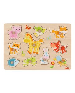 Goki Steckpuzzle Tierkinder