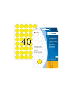 HERMA Vielzweck-Etiketten 2251 Gelb Ø 19 mm, 32 Blatt