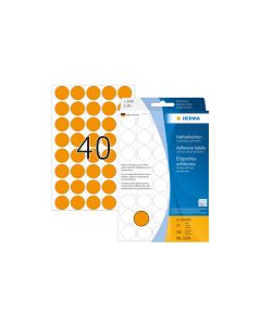 HERMA Vielzweck-Etiketten 2254 Leuchtorange Ø 19 mm, 24 Blatt