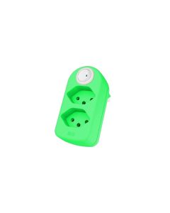 Max Hauri Mehrfachstecker maxAdapt BS, 2 x T13, Schalter, Fl-Grün