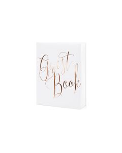 Partydeco Gästebuch Guest Book 20 x 24.5 cm, Weiss/Rosegold