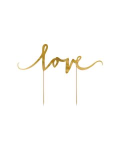 Partydeco Kuchen-Topper Love 17 cm, 1 Stück, Gold