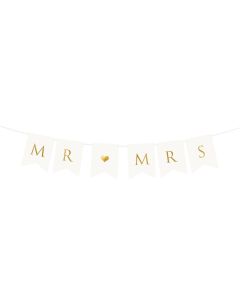 Partydeco Girlande Mr und Mrs 15 x 85 cm, Weiss