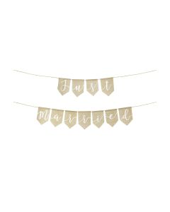Partydeco Girlande Just Married Braun/Weiss